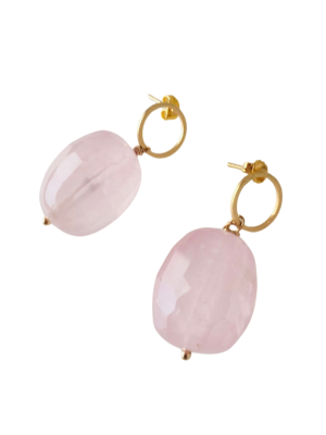 Pendientes cuarzo rosa