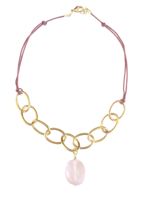 Collar cuarzo rosa
