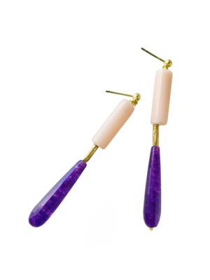 Pendientes buganvilla rosa y lila