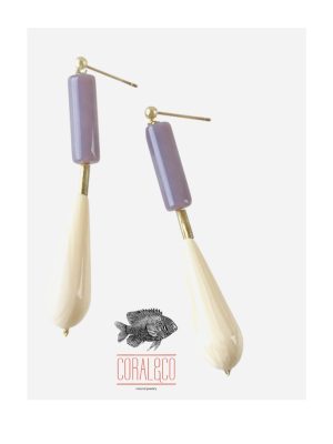 Pendientes buganvilla y blanco