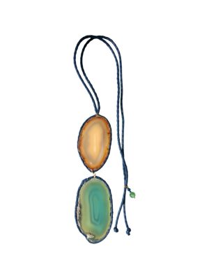 Collar ágatas camel/verde