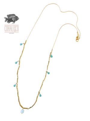 Collar barritas y lágrimas turquesas