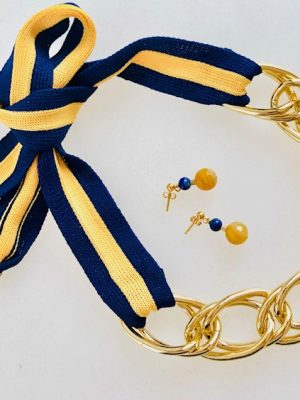 Collar cinta amarillo/azul