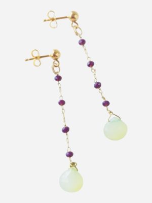 Pendientes gota calcedonia